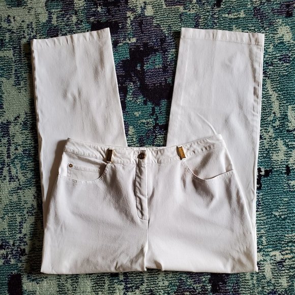 St. John Sport Cropped White Pants Size 14 EUC - Picture 4 of 14